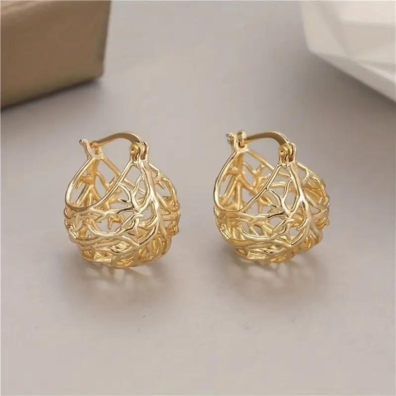 Golden Hollow Sphere Earrings