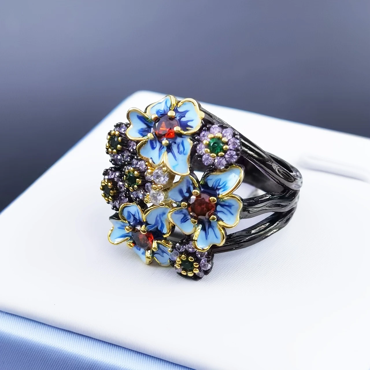 Enamel Blossom Ring