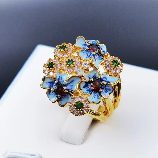 Enamel Blossom Ring