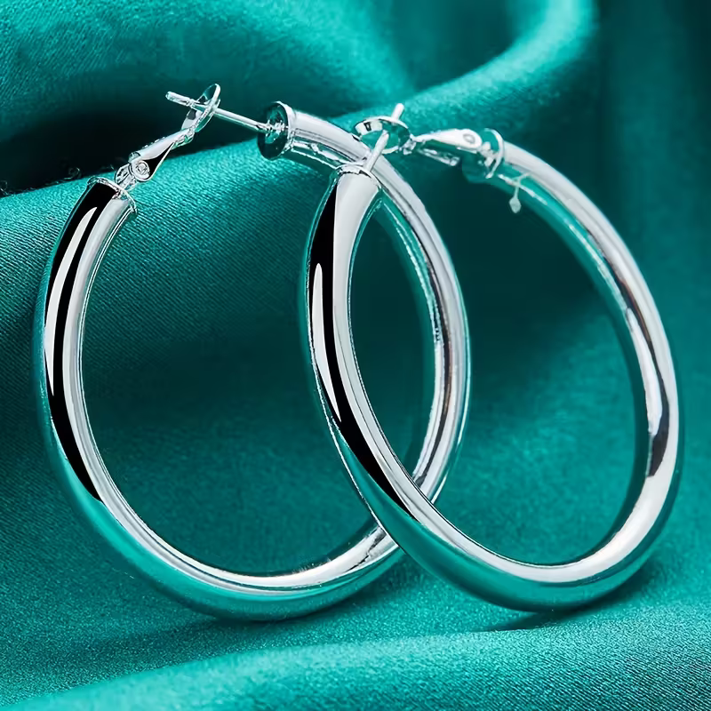 Silver Glow Hoops
