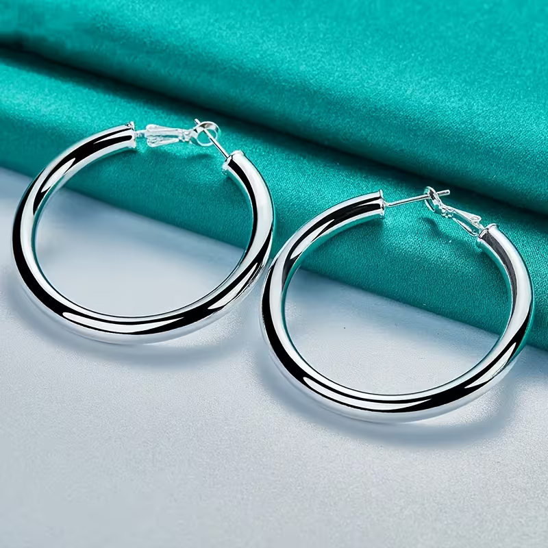 Silver Glow Hoops