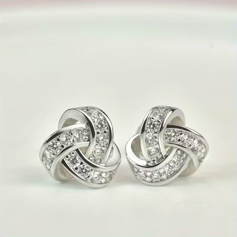 Sparkling Love Knot Earrings