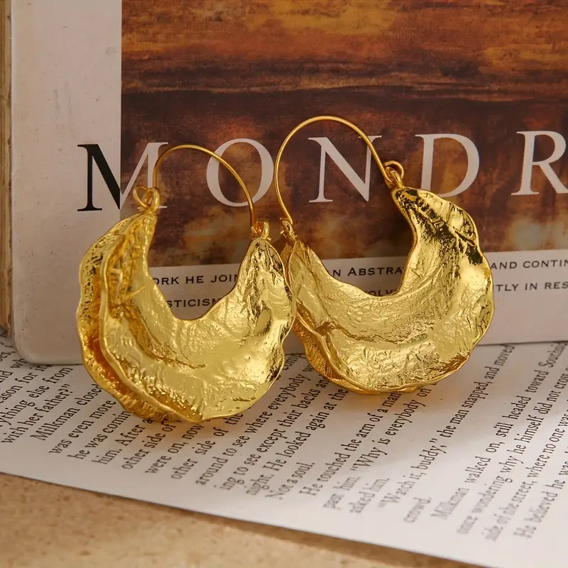 Golden Forged Basket Earrings