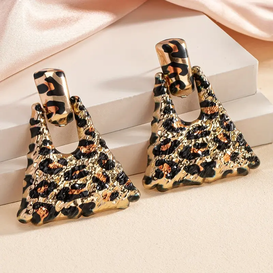 Golden Bright Leopard Earrings