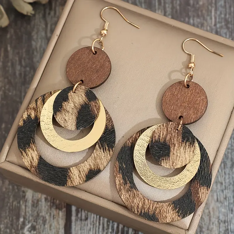 Vintage Leopard Hoop Earrings