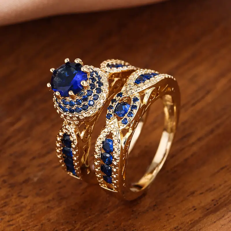 Blue Zirconia Ring Set