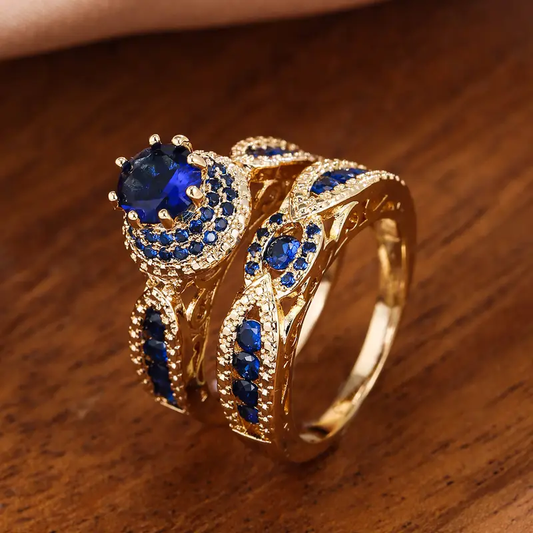 Blue Zirconia Ring Set