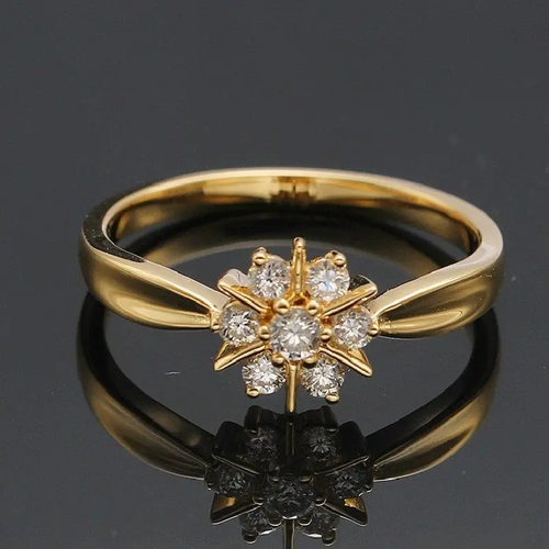Zirconia Daisy Gold Ring