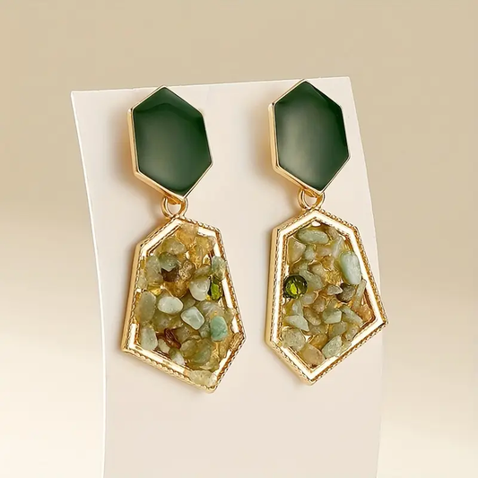 Green Crystals Earrings