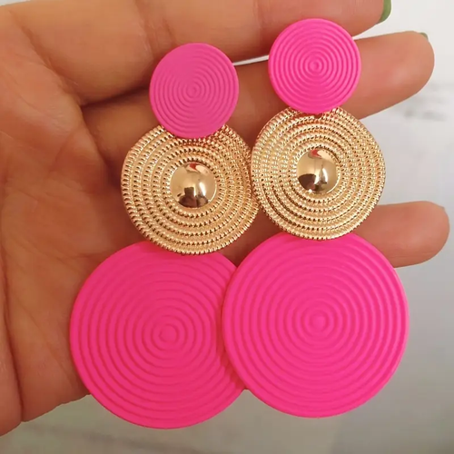 Pink Rounded Earrings
