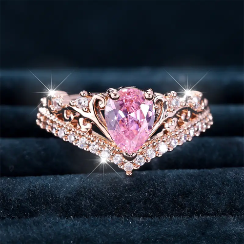 Pink Drop Rose Ring