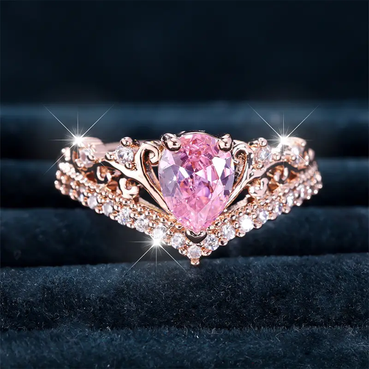 Pink Drop Rose Ring