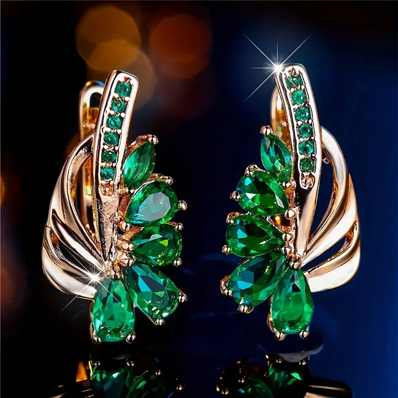 Green Elegant Bright Earrings