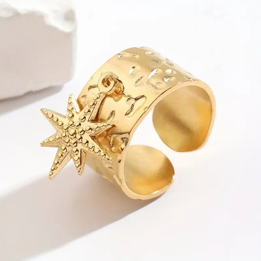 Golden Star Open Ring