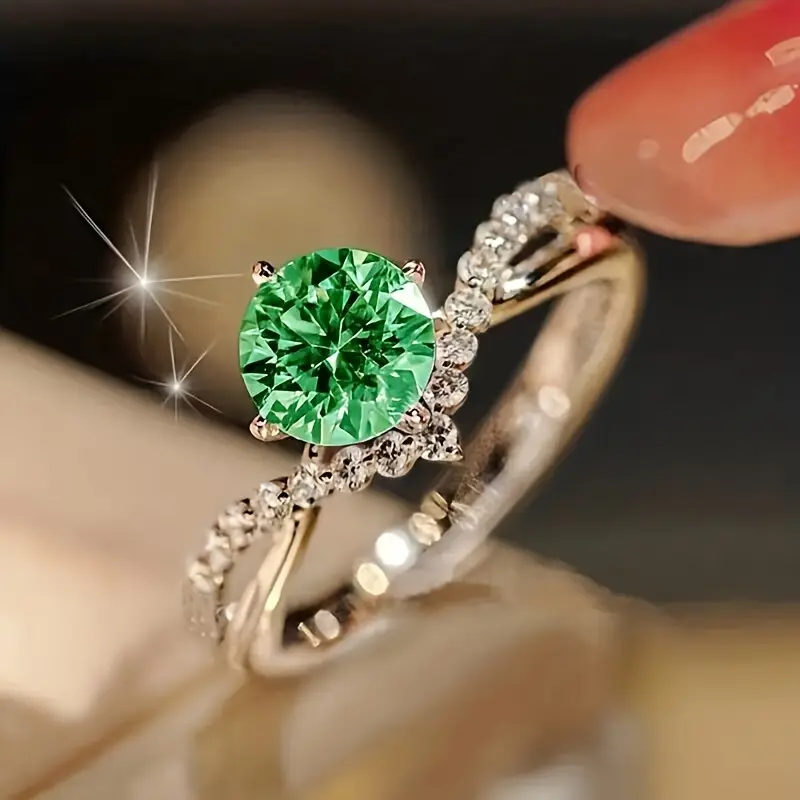 Exotic Crystal Green Ring