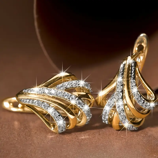 Elegant Bright Gold Irregular Earrings