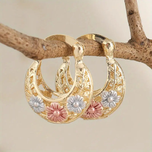 Daisy Golden Basket Earrings
