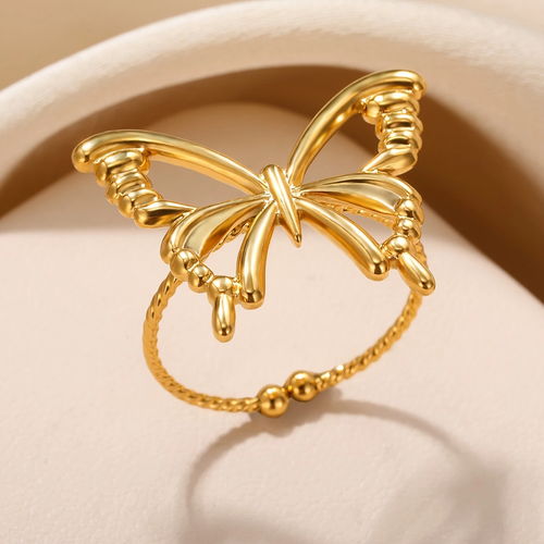 Gold Butterfly Thin Ring