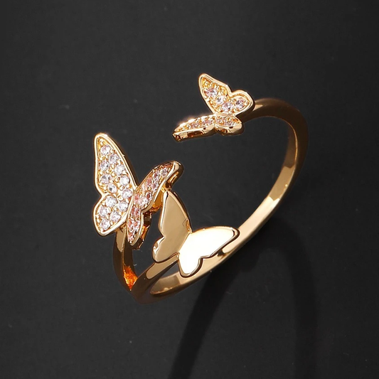 Gold Bright Butterfly Ring