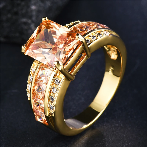 Orange Gold Glass Ring
