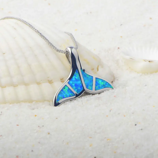 Opal Dolphin Tail Necklace