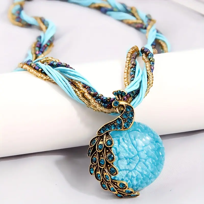 Blue Crystal Sphere Necklace