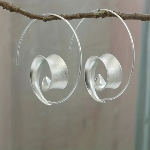 Spiral Silvered Earrings