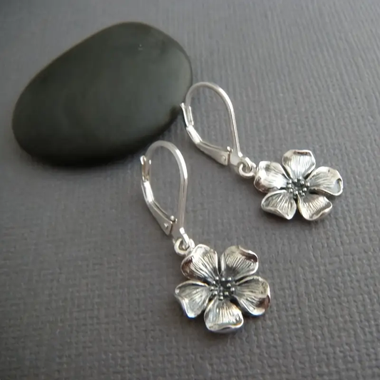 Silvered Daisy Earrings