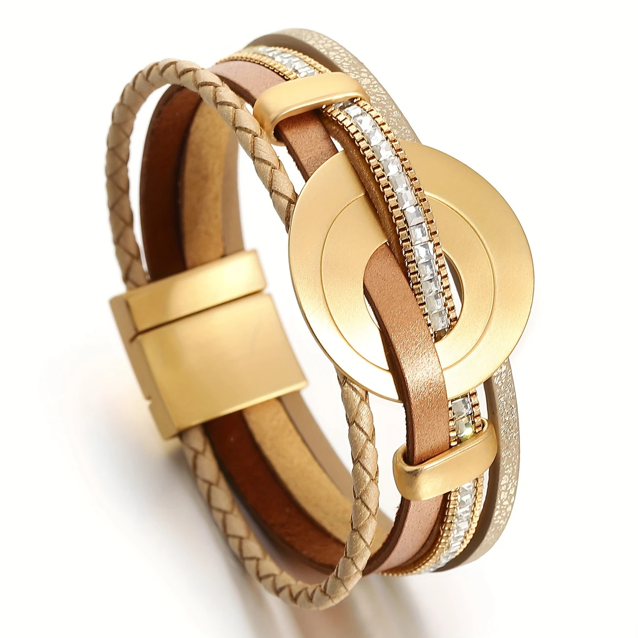 Golden & Leather Bracelet