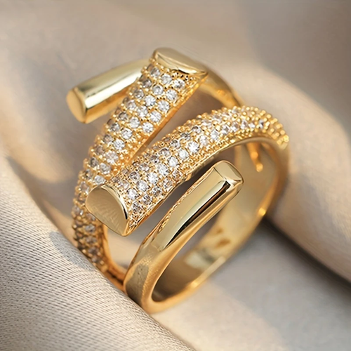 Irregular Form Bright Gold Ring