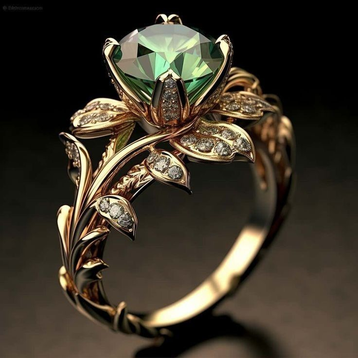 Exotic Crystalline Green Ring