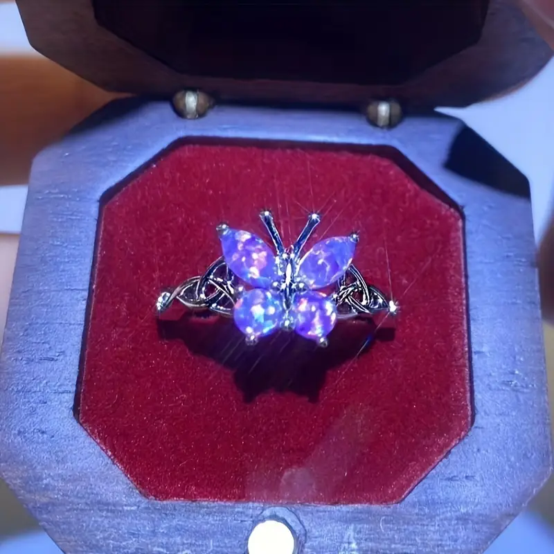 Purple Bright Butterfly Ring