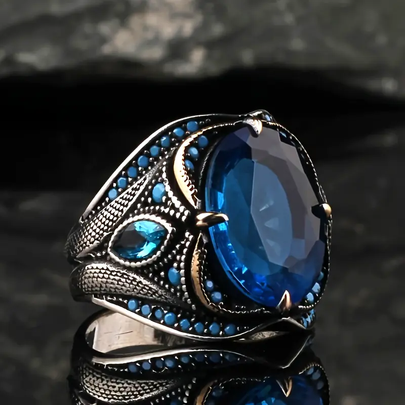 Dark Blue Glass Ring