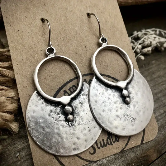 Silvered Rounded Plated Hoop Earrings