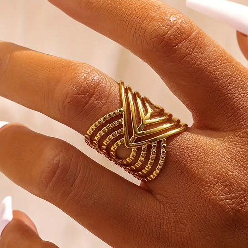 Gold Pattern Ring