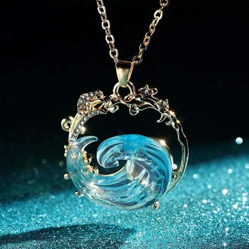 Blue Ocean Glass Necklace