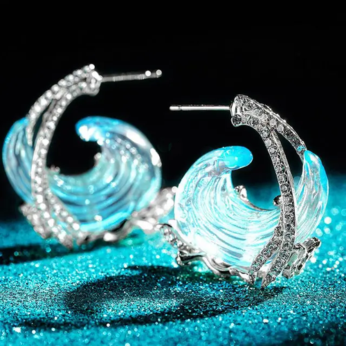 Blue Ocean Glass Earrings