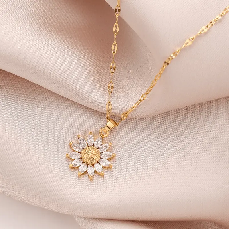 Sunflower Crystalline Necklace
