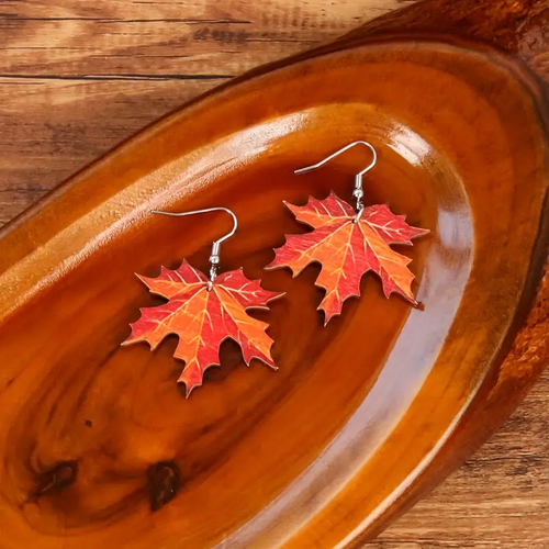 Fall Nature Leaf Earrings