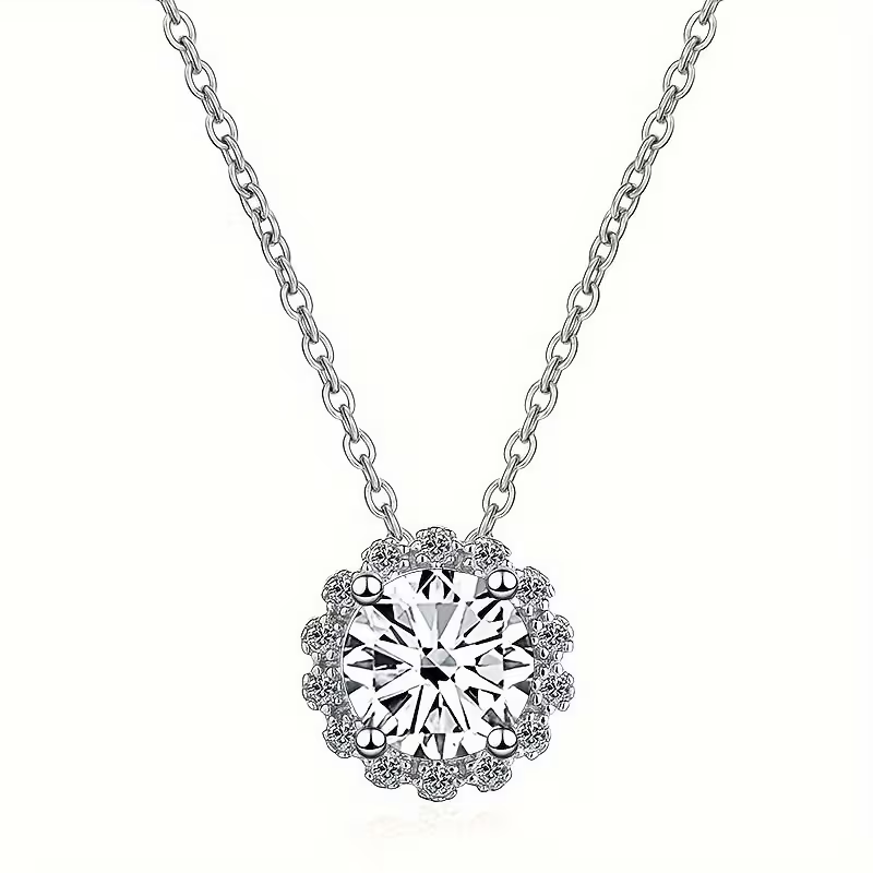 Moss Agate Geometric Round Necklace