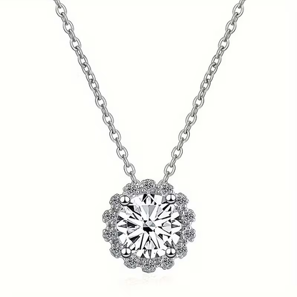 Moss Agate Geometric Round Necklace