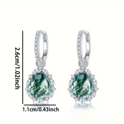 Moss Agate Bright Drop Earrings