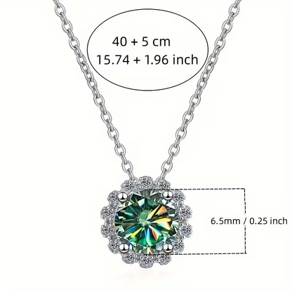 Moss Agate Geometric Round Necklace