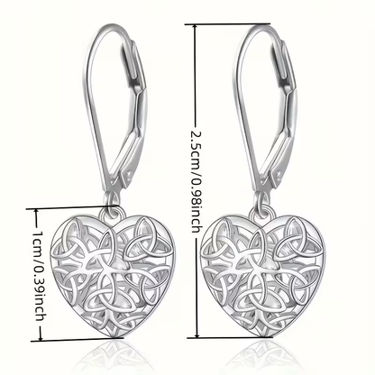 Silver Hollow Heart Earrings