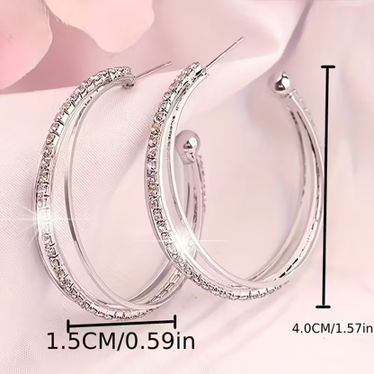 Bright Hoop Silver Earrings
