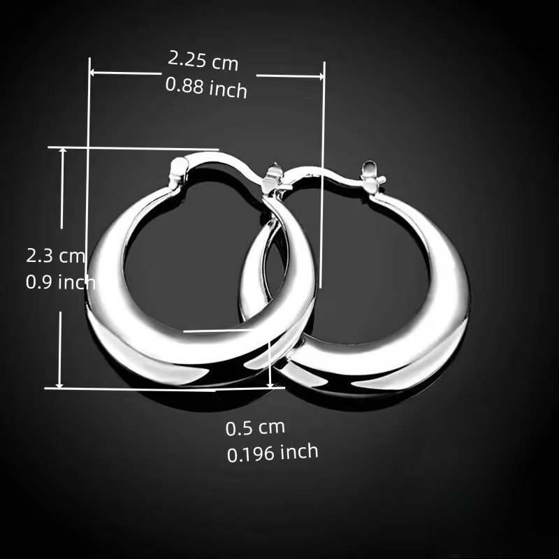Moon Hoop Silver Earrings