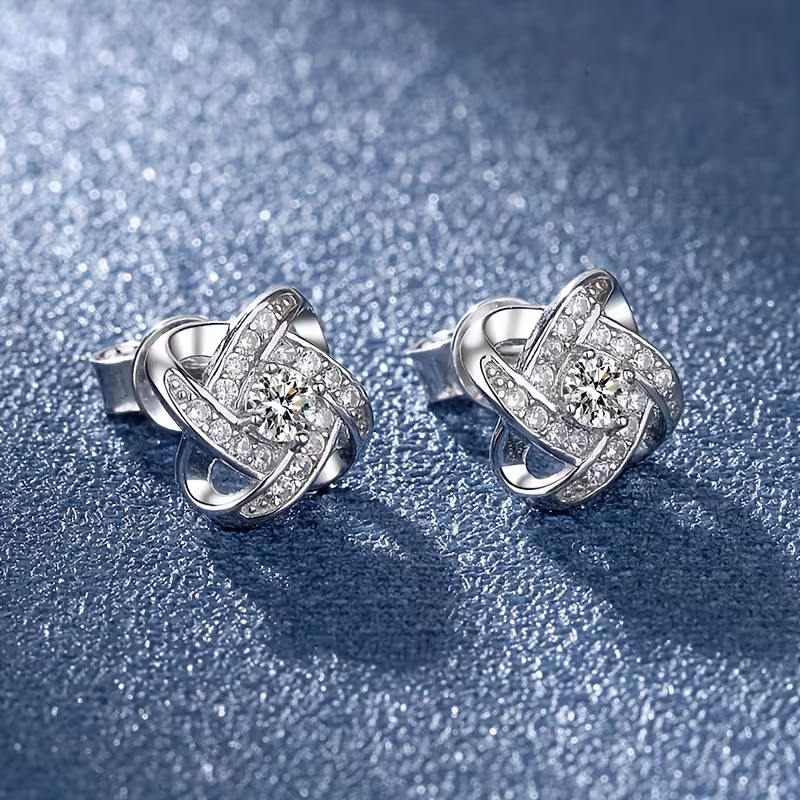 Twisted Orbit Silver Earrings