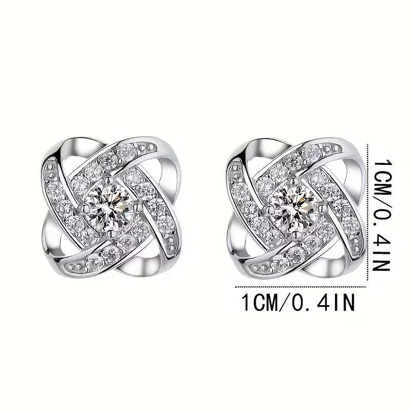 Twisted Orbit Silver Earrings