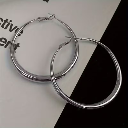 Big Hula Silver Earrings