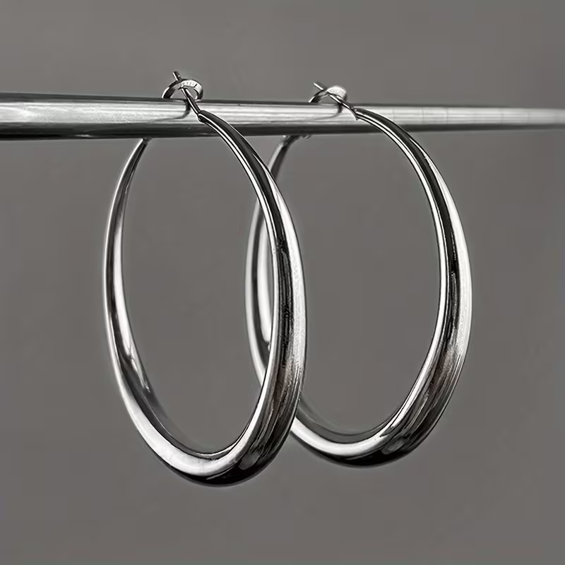 Big Hula Silver Earrings